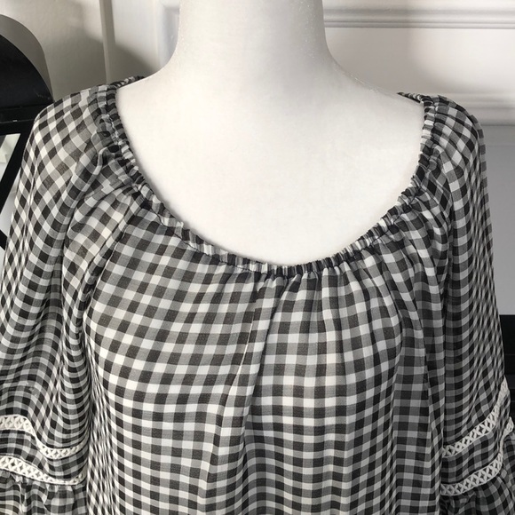 🌺John Paul Richard Gingham black & white top🌺 - Picture 2 of 6